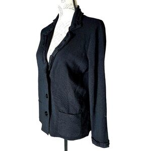 Talbots pure merino wool jacket with ruffle detail size S